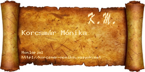 Korcsmár Mónika névjegykártya