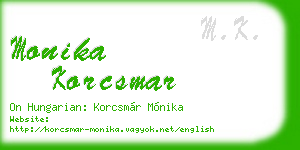 monika korcsmar business card