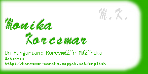 monika korcsmar business card